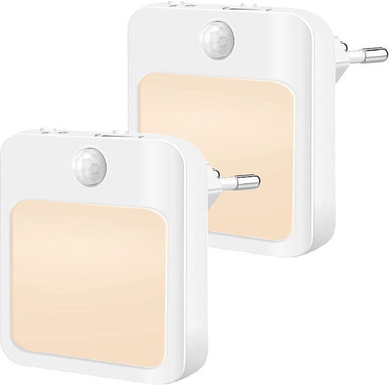 2er-Pack LED-Nachtlichter, Plug-in-Nachtlicht mit 5 Helligkeitsstufen, Dämmerungssensor, menschlicher Körpersensor, Plug...