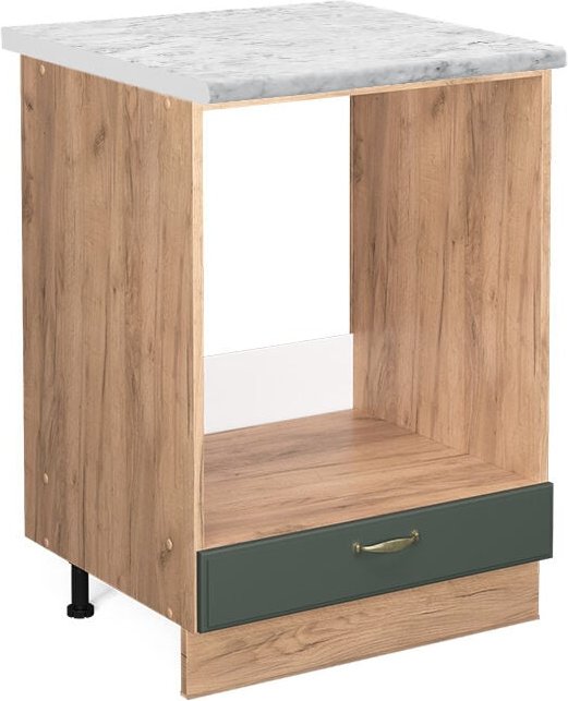 Vicco - Herdumbauschrank Fame-Line, Grün-Gold Landhaus, 60 cm , ap Marmor