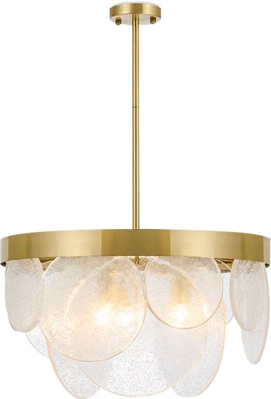 Privatefloor - Deckenlampe mit Kristallscheiben - Design-Pendelleuchte - Luna Gold