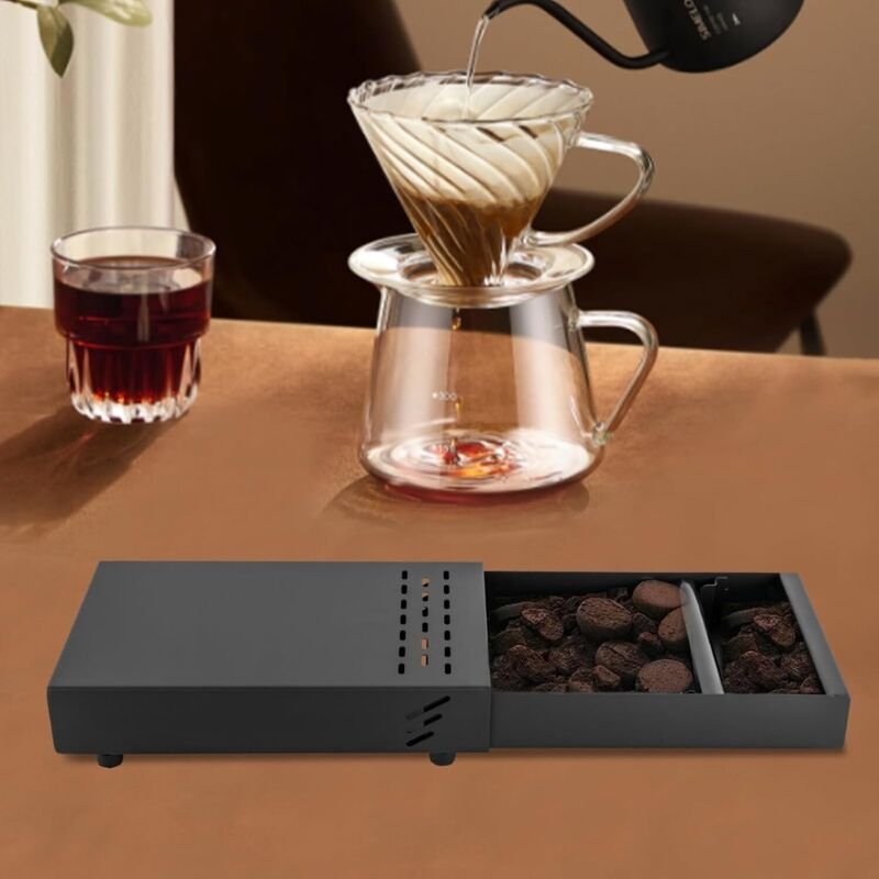 Sudschublade für Kaffeesatz, Edelstahl Kaffeemühlen Klopf Box Klopfbox-Schublade Satzschublade Abklopfbehälter für Espre...