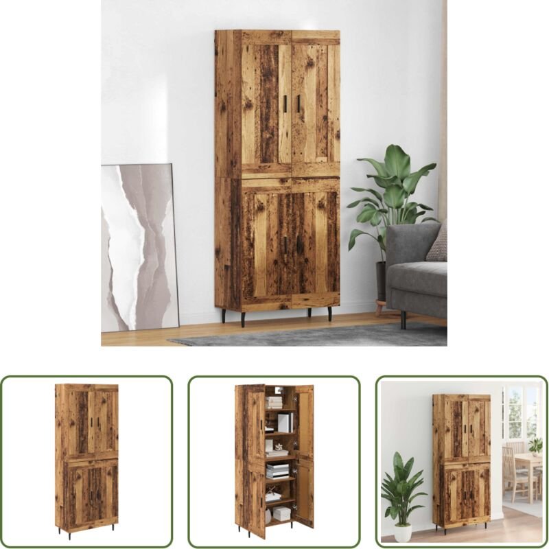 vidaXL Hochleistung - Highboard 2 pcs Altholz Holzwerkstoff