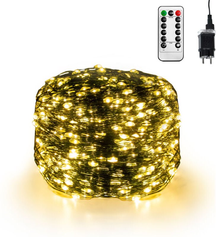 Froadp 120m LED Lichterkette aus Kupferdraht Innen Außen Wasserdicht IP44 Lichterketten Vorhang mit Fernbedienung 1200 L...