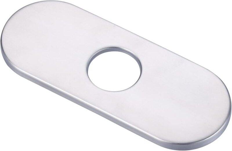 6-Zoll-Küchenspülen-Armaturenlochabdeckung, geeignet für 1- oder 3-Loch-Küchenspülen, dekorative Edelstahlplatte (gebürs...