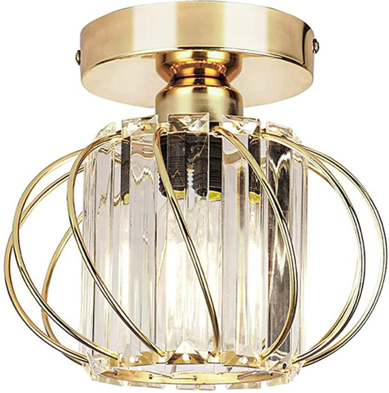 Deckenleuchte Moderne Kristall E27 LED Deckenlampe Mini Lampenschirm für Küche Esszimmer Schlafzimmer Flur Eingang (Gold...