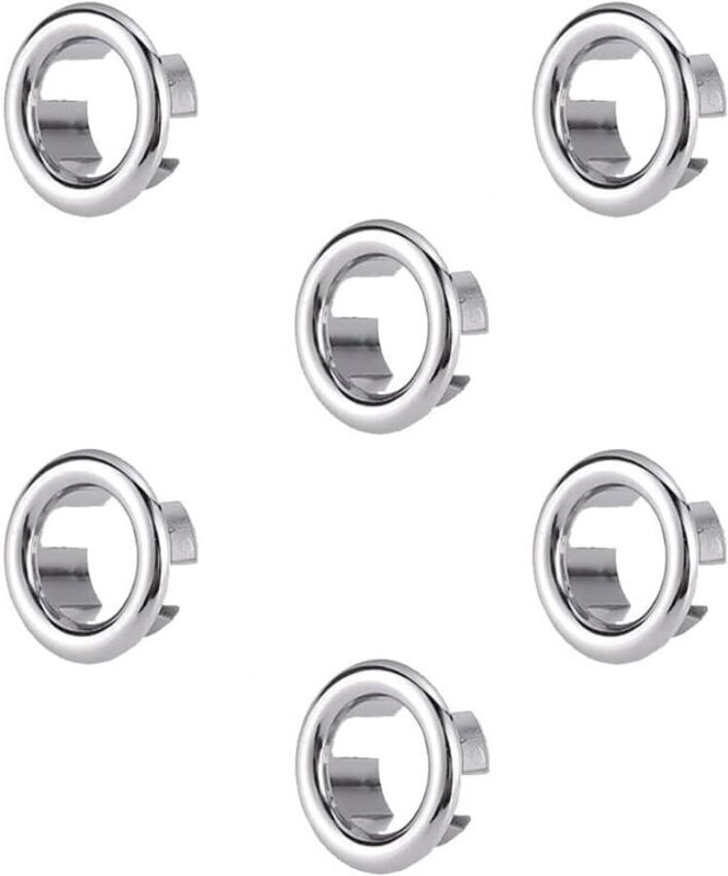 Überlaufringe für Spülbecken, 6 Stück, Überlaufabdeckung, Überlaufringe für Spülbecken, für Badezimmer, Küche, Spüle