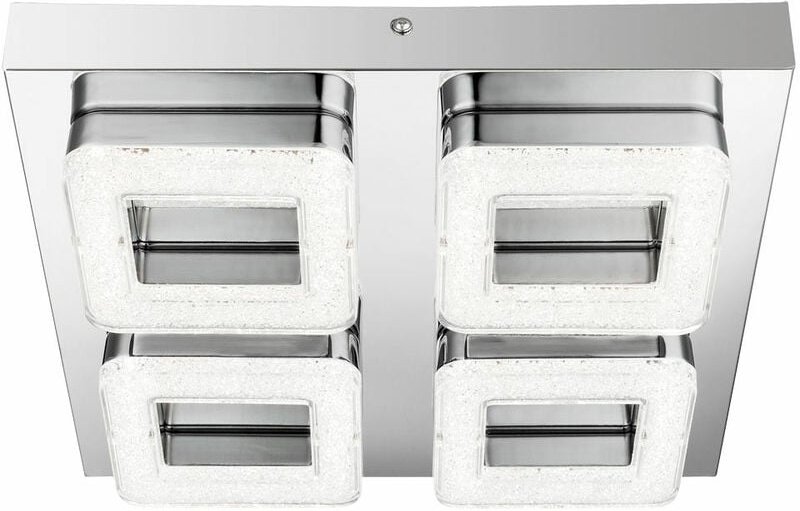 Deckenleuchte led Modern Kristallleuchte Decke quadratisch Deckenlampe Chrom Kristall, 1x 35,2W 2950Lm neutralweiß, LxBx...