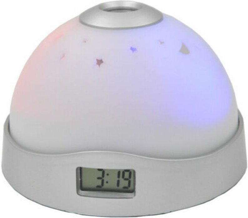 Ensoleille LED-Deckenprojektionswecker, rote Projektion an die Decke, batteriebetrieben, 3-stufige Schlummerfunktion, fü...