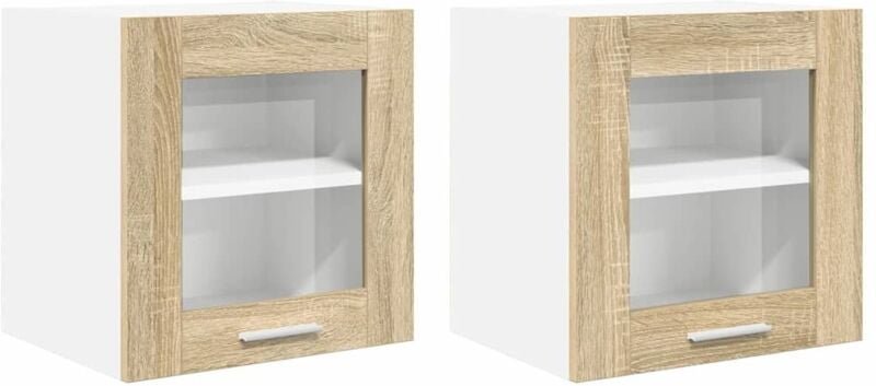 Hängeschrank mit Regal Riga 2 pcs Sonoma-Eiche 40 x 31 x 40 cm vidaXL