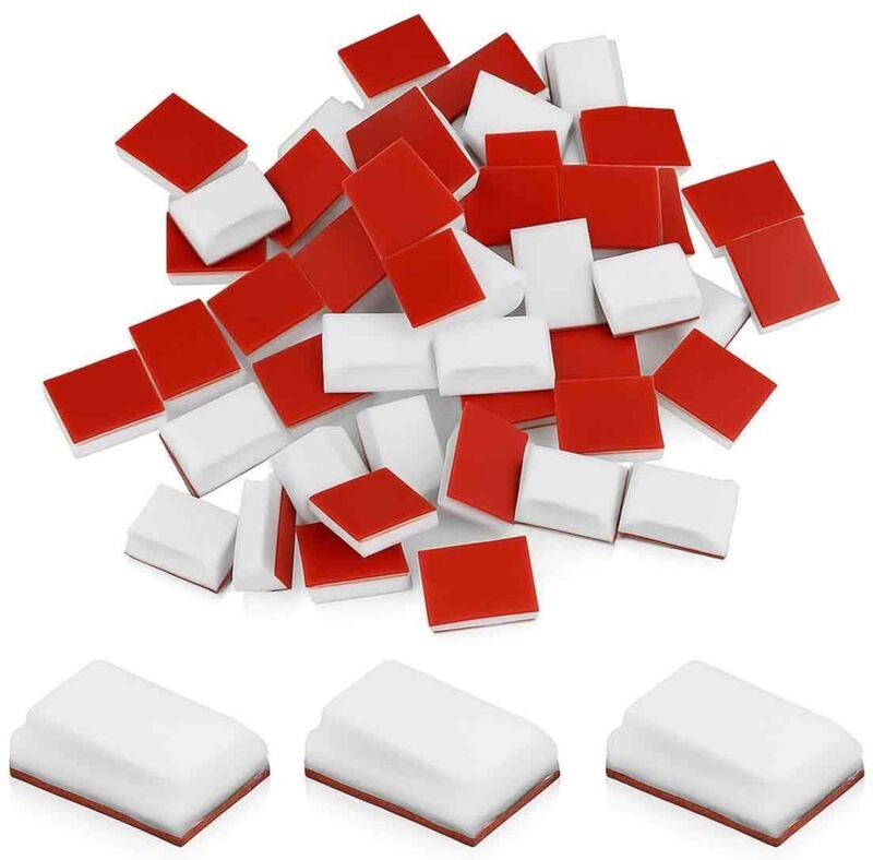 Packung mit 60 weißen, selbstklebenden Befestigungsclips für 10-mm-LED-Lichtleisten