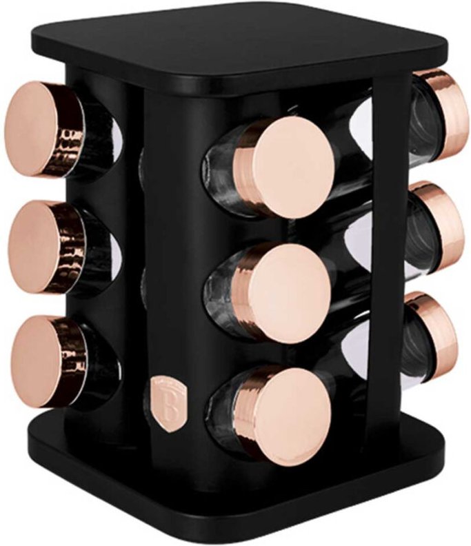 Berlinger Haus Bh-8559 Black Rose Drehbares Gewürzregal 12 Behälter