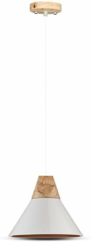 Eglo - v-tac LED-Glockenleuchter aus Aluminiumholz mit E27-Lampenfassung (max. 60 w) Weiß