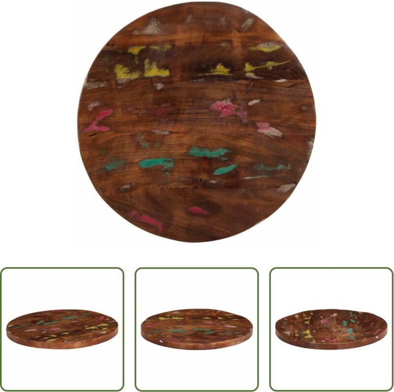 Altholz - Tischplatte Ø 40x2,5 cm Rund Altholz Massiv