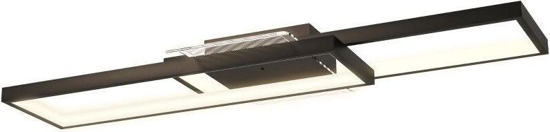 43 W, 4600 lm, 3000–6000 K LED-Deckenleuchte, flach, dimmbar, mit Fernbedienung und Wandschalter, 70 x 30 x 7 cm, Schwar...