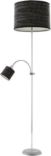 Fabrilamp - Boden De Wohnzimmer Armonia 1xe27 1xe14 Silber-Holz Schwarz C/lector 155x40x40 Cm