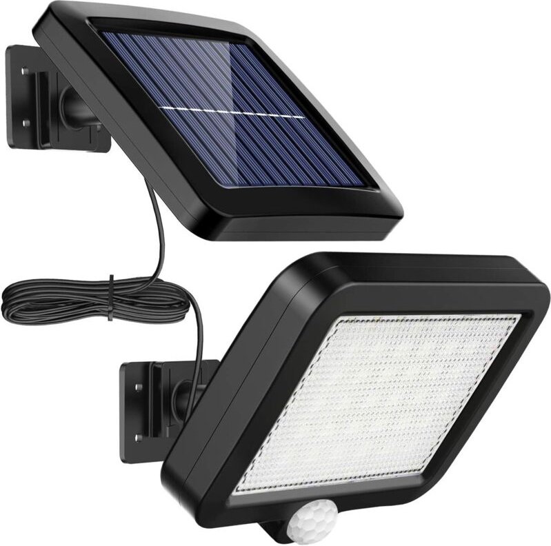 Solarleuchte Außen mit Bewegungsmelder 56 led, Wasserdicht IP65 120° Solar Gartenleuchte mit 5m Kabel [Energieklasse a++...