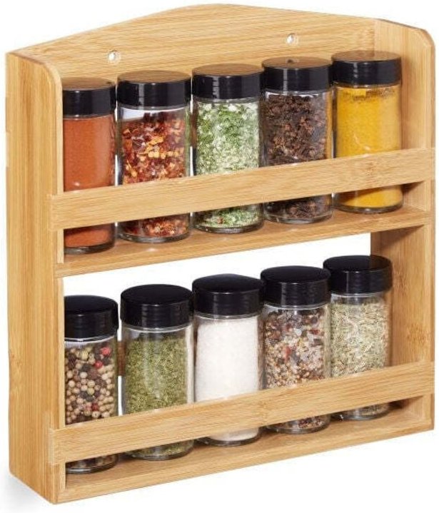 Gewurzregal aus bambus 10 gewurzdosen