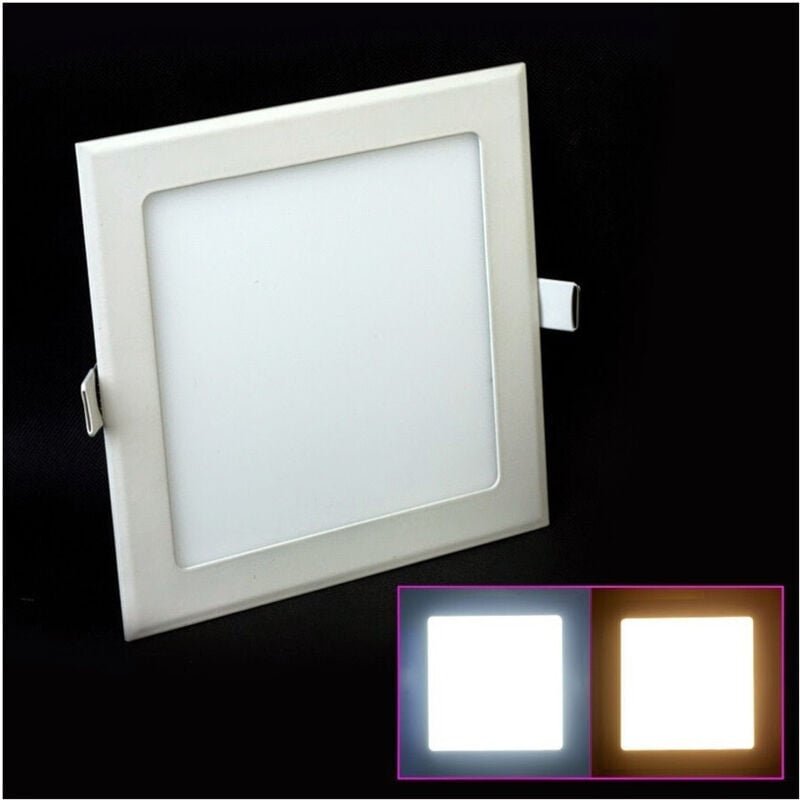 Trade Shop - 18W ULTRA SLIM SQUARE EINBAU-LED-SPOTLIGHT MIT FEDER UND LED-TREIBER 22,5CM - Platz