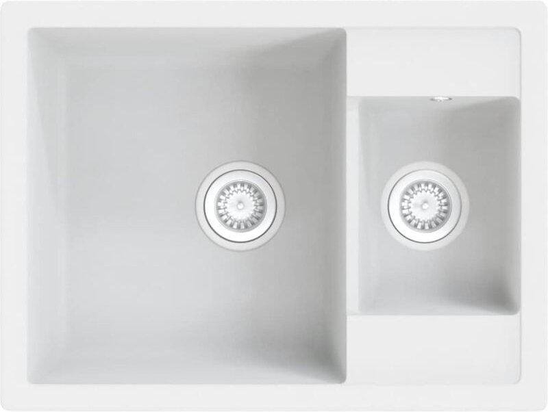 Maison Exclusive - Küchenspüle mit Überlauf Doppelbecken Weiß Gra