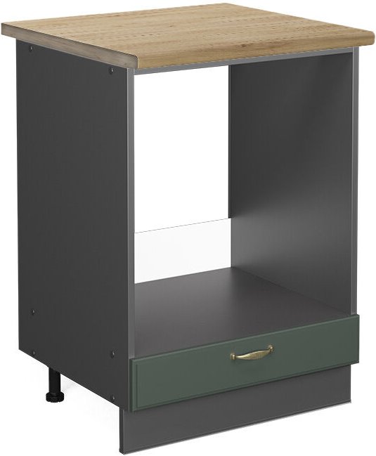 Vicco - Herdumbauschrank Fame-Line, Grün-Gold Landhaus, 60 cm , ap Eiche