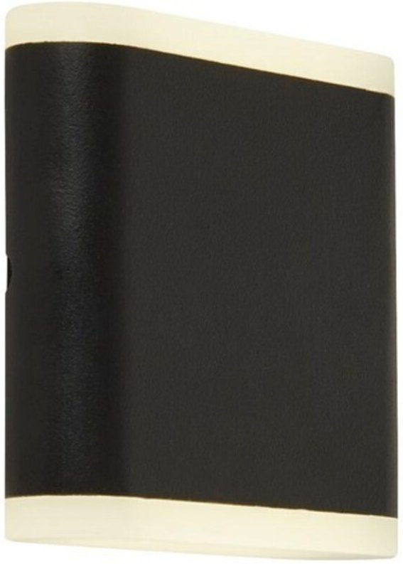 Suchscheinwerfer Outdoor Led Up Down Wandleuchte - Mattschwarz mit mattiertem Diffusor