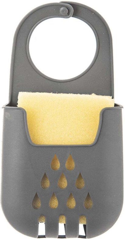 Dish holder with sponge for clean sink
