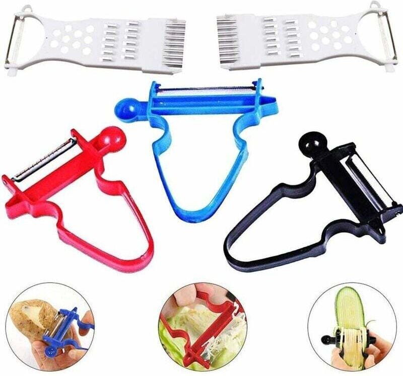Magic Trio Schäler, 5-teiliges Küchenwerkzeug-Set zum Schälen von Obst und Gemüse, inklusive Zestenreißer und Cutter - F...