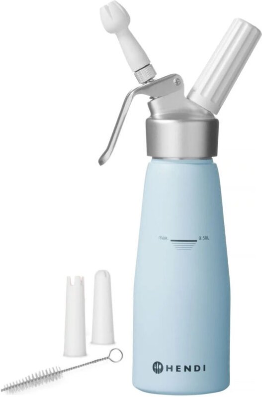 HENDI Sahnespender, 0,5L, Pastellblau, ⌀80x(H)260mm