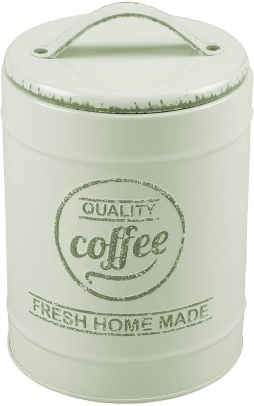 Thumbnail - Metall Kaffeedose Vintage Kaffeebehälter Blechdose Vorratsdose Dekodose Teedose - creme