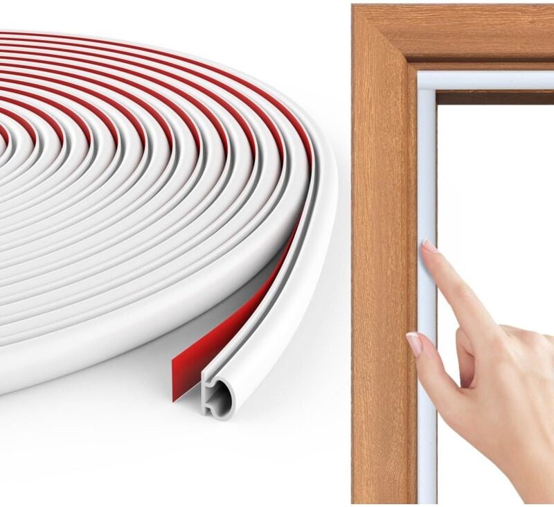 Türfensterdichtung Kälte- und Schalldämmung, 15 m Typ D Gummitürdichtung, selbstklebender Dichtungsstreifen, PVC-Autotür...