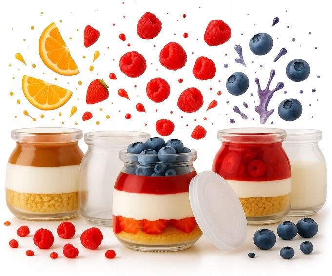 5x Dessertbehälter, 100 ml Glasgefäß für Desserts, Dessertbecher