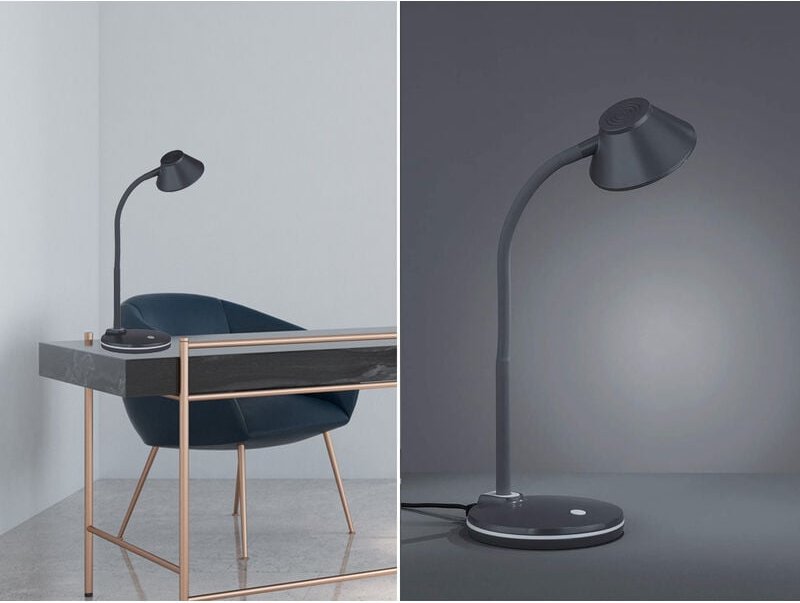Led Schreibtischleuchte berry flexibel, Kunststoff Titan, 33cm hoch