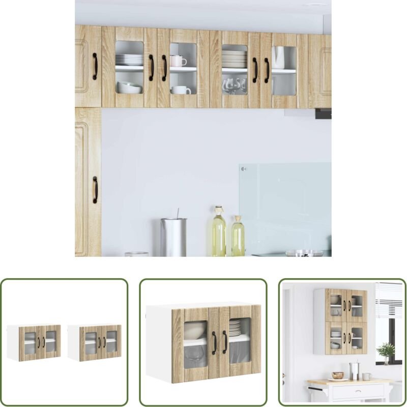 Holzschrank - Küchenschrank 2 pcs Sonoma-Eiche 60 x 31 x 40 cm Holzwerkstoff