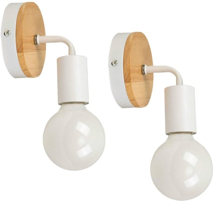 Axhup - Wandleuchte Innen 2 Stück, Vintage Wandlampe 180° Drehbare, Wandstrahler E27 Fassung für Schlafzimmer Wohnzimmer...