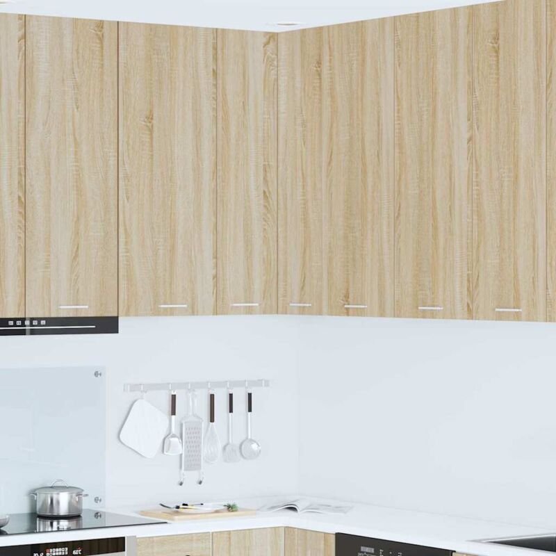 Hängeschrank mit Tür Sonoma-Eiche und Weiß 57 x 57 x 100 cm vidaXL