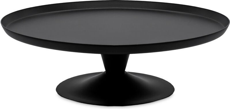 Spetebo - Metall Servierständer schwarz mit Fuß - ø 23 cm - Deko Tischpodest rund