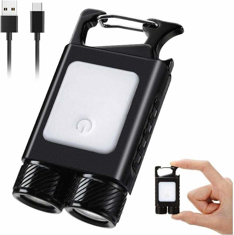 Mini-LED-Taschenlampe, 500 lm EDC-Taschenlampe, wiederaufladbare LED-Schlüsselanhänger-Taschenlampe über usb, wasserdich...