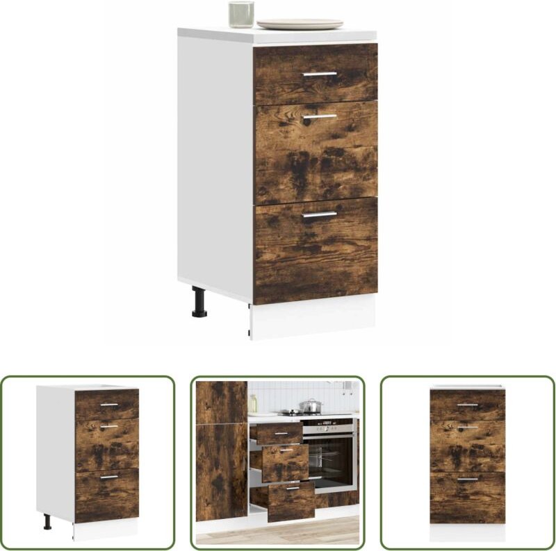 vidaXL Holzwerkstoff - Unterschrank Lyon Räuchereiche 40x46x81,5 cm Holzwerkstoff