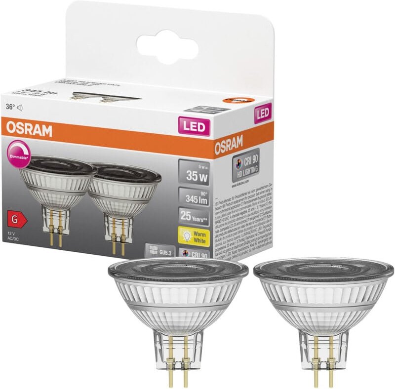 Osram - homelighting 4099854103377 led eek g (a - g) GU5.3 Reflektor 5 w = 35 w Warmweiß (ø x h) 50 mm