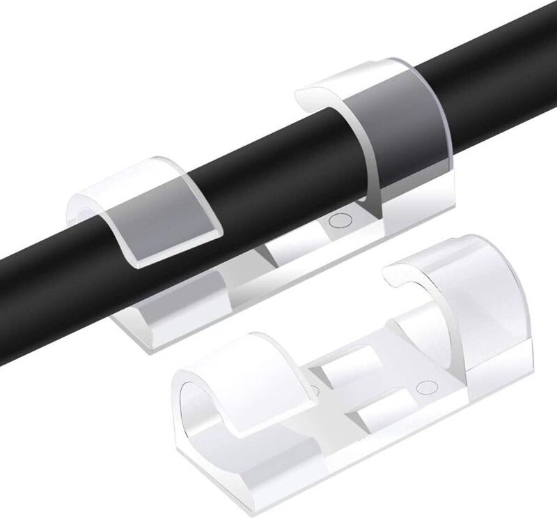 60 Stück Kabelclips, Kabelorganisator-Clips mit starken selbstklebenden Pads, Kabelorganisator für elektrische Leitungen...