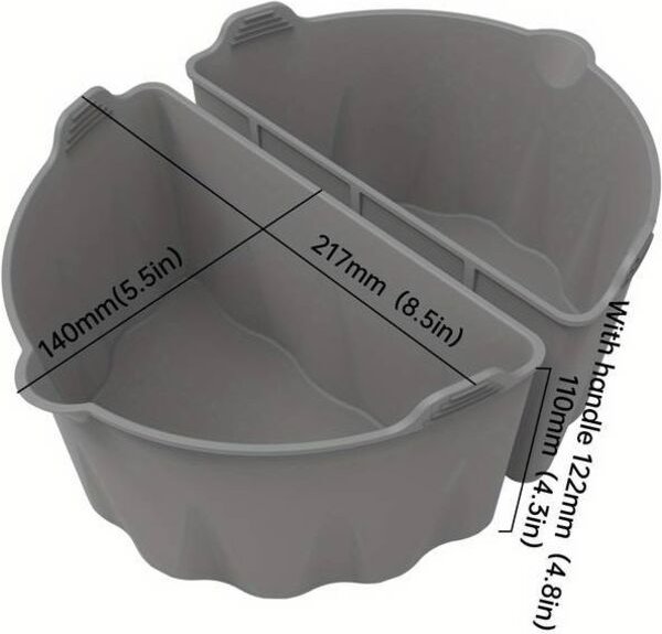 2-in-1 Silikon-Trennwände für 6-, 7- und 8-Quart-Oval-Schongarer, wiederverwendbar, lebensmittelecht, Küchenzubehör