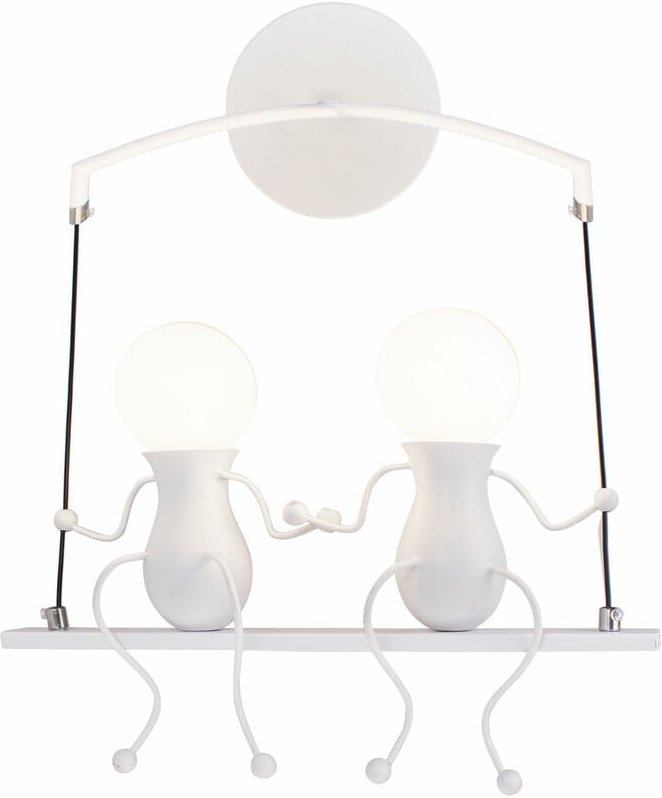 Wandleuchte Kreatives, Moderne Einfache Humanoid Wand Lampe im Schwingen Form Eisen Halter Innen E27 Art Deco Doppelt Ca...