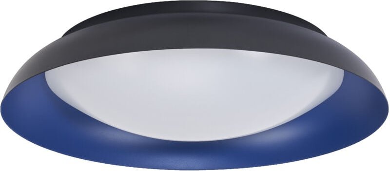 Ledvance - Orbis Plate LED-Deckenleuchte, schwarz-blau, 45W, 2200lm, 3000K, 480mm, 830 freundliches Warmweiß, durch Kick...