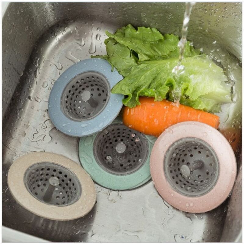 4 Stück Spülbeckenfilter, Küchenspüle-Sieb, Silikon-Netz-Spülbeckenstopfen, Abfluss-Anti-Blockier-Filter, Silikon-Abflus...