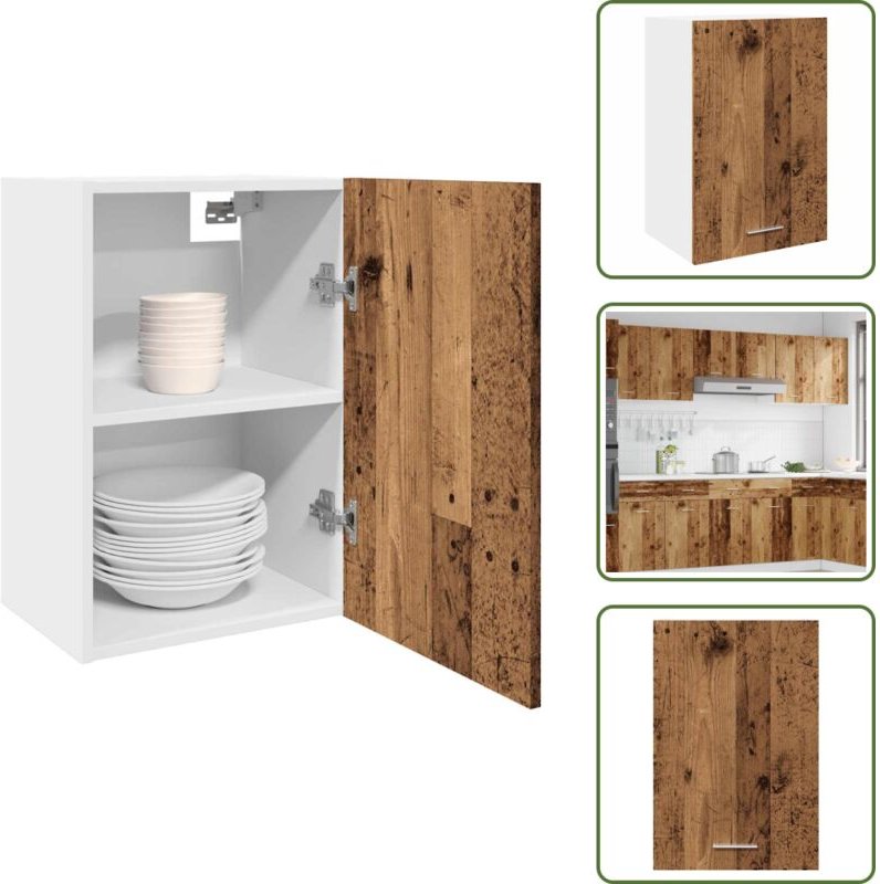 The Living Store Hängeschrank Lyon Altholz-Optik 40x31x60 cm Holzwerkstoff - Küchenmöbel