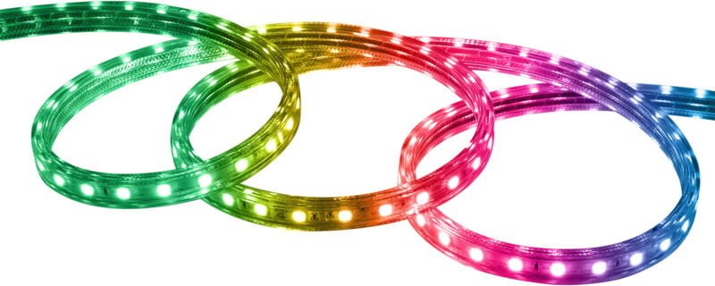 LED-Streifen rgb 220V smd 60 LED/m 10W/m Breite 16mm Schnitt 100cm IP65 mit IR-Fernbedienung nach Maß 50 m