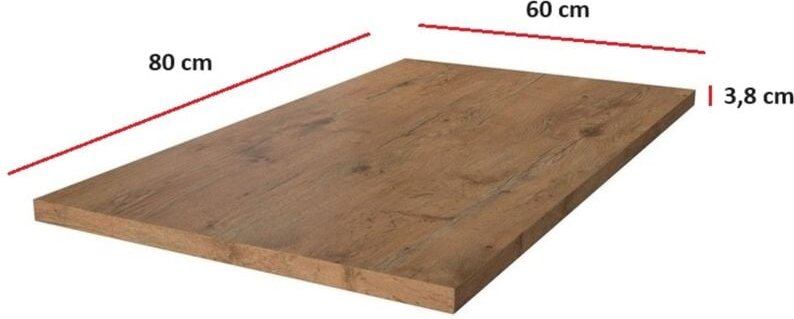 Arbeitsplatte 80 cm 38 mm Küchenzeile Küchenblock Eiche Lancelot Küche Vigo