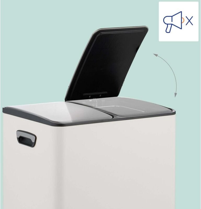 Treteimer mit zwei Fächern, 2 x 15 l, Soft-Close