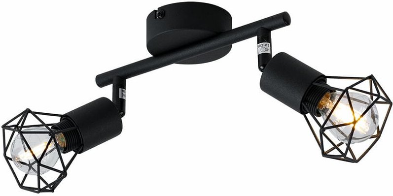 Decken Leuchte Käfig Spot Strahler Leiste verstellbar Lampe schwarz Wohn Zimmer Beleuchtung Globo 54802S-2