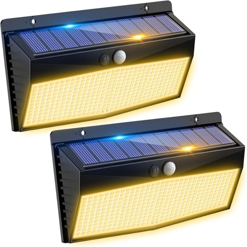 368LED Solarleuchten für den Außenbereich mit Bewegungsmelder, 3 Modi Solarlicht, wasserdichte Solarbeleuchtung für Wand...