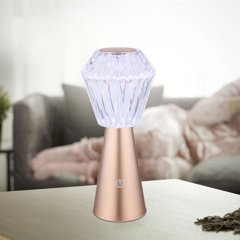 Globo Lighting - Tischlampe Beistellleuchte Dekolampe rgb led Kristall usb Touch Akku champagner